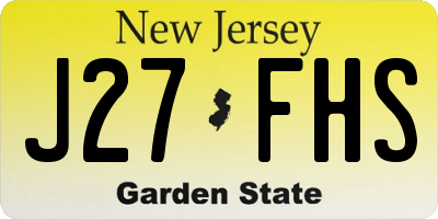 NJ license plate J27FHS