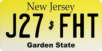 NJ license plate J27FHT