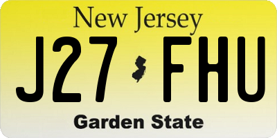 NJ license plate J27FHU