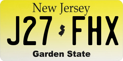 NJ license plate J27FHX