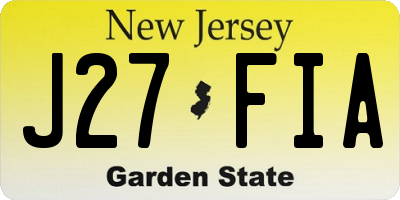 NJ license plate J27FIA