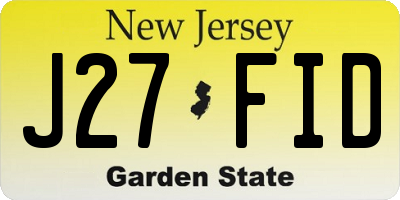 NJ license plate J27FID