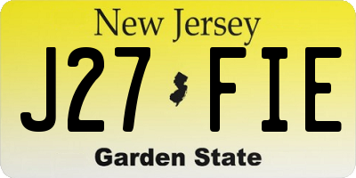 NJ license plate J27FIE