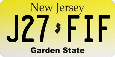 NJ license plate J27FIF