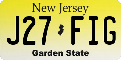 NJ license plate J27FIG