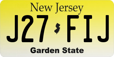NJ license plate J27FIJ