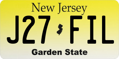 NJ license plate J27FIL