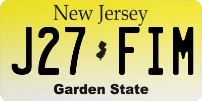 NJ license plate J27FIM