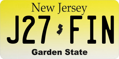 NJ license plate J27FIN