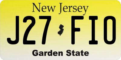 NJ license plate J27FIO