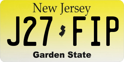 NJ license plate J27FIP