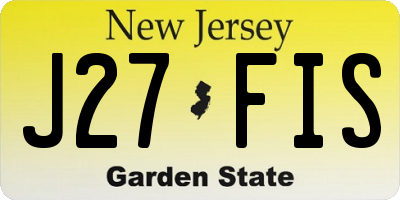 NJ license plate J27FIS