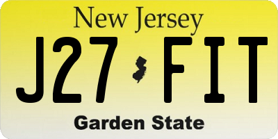 NJ license plate J27FIT