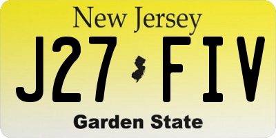 NJ license plate J27FIV