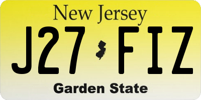 NJ license plate J27FIZ