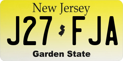 NJ license plate J27FJA