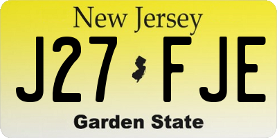 NJ license plate J27FJE