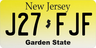 NJ license plate J27FJF