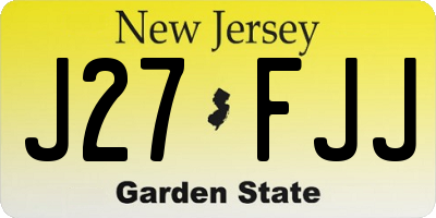 NJ license plate J27FJJ