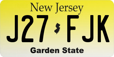 NJ license plate J27FJK