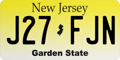 NJ license plate J27FJN
