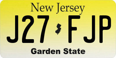 NJ license plate J27FJP