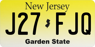 NJ license plate J27FJQ