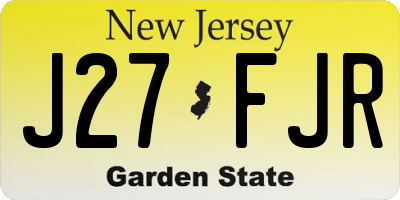 NJ license plate J27FJR