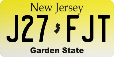 NJ license plate J27FJT