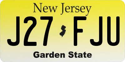 NJ license plate J27FJU