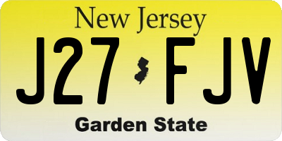 NJ license plate J27FJV