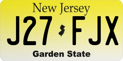 NJ license plate J27FJX