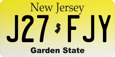 NJ license plate J27FJY