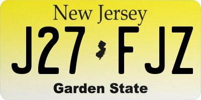 NJ license plate J27FJZ
