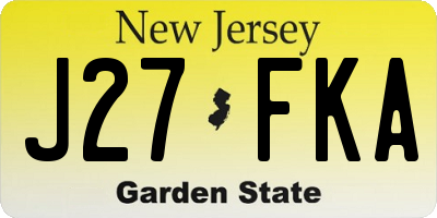 NJ license plate J27FKA