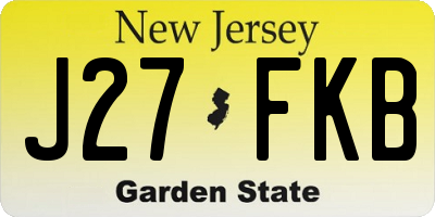 NJ license plate J27FKB
