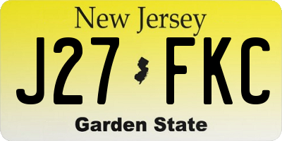 NJ license plate J27FKC