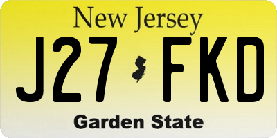 NJ license plate J27FKD