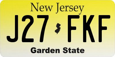 NJ license plate J27FKF