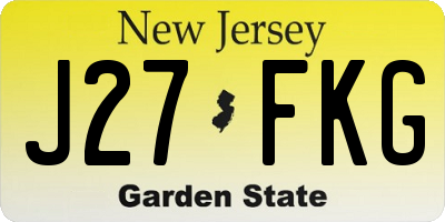 NJ license plate J27FKG