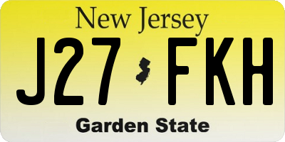 NJ license plate J27FKH