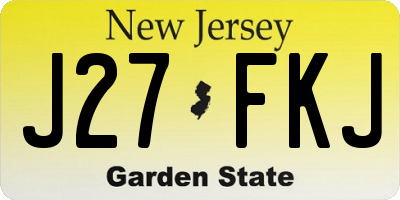 NJ license plate J27FKJ