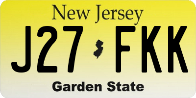 NJ license plate J27FKK