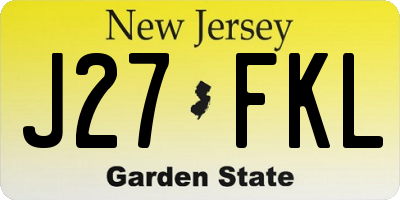 NJ license plate J27FKL