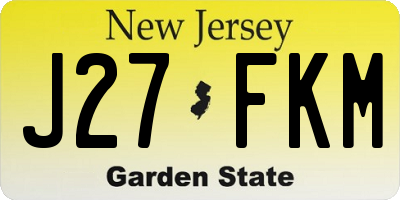 NJ license plate J27FKM