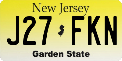 NJ license plate J27FKN
