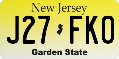 NJ license plate J27FKO