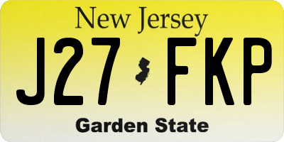 NJ license plate J27FKP