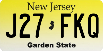 NJ license plate J27FKQ