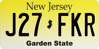 NJ license plate J27FKR